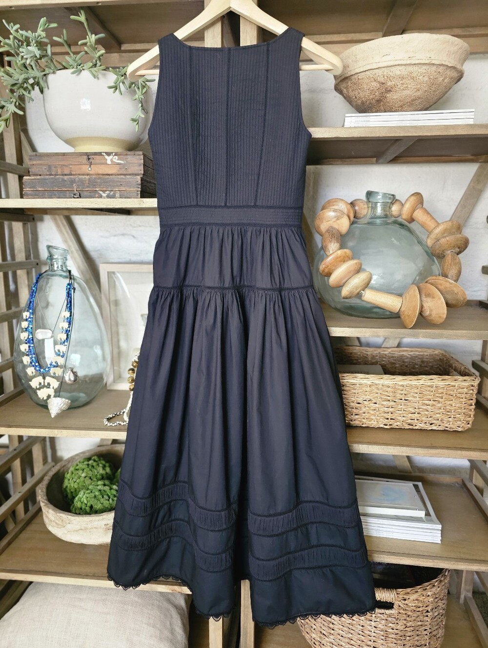 Ulla Johnson Isadora Quilted Cotton Fit & Flare Midi-Dress Size 0 - Picture 10 of 14
